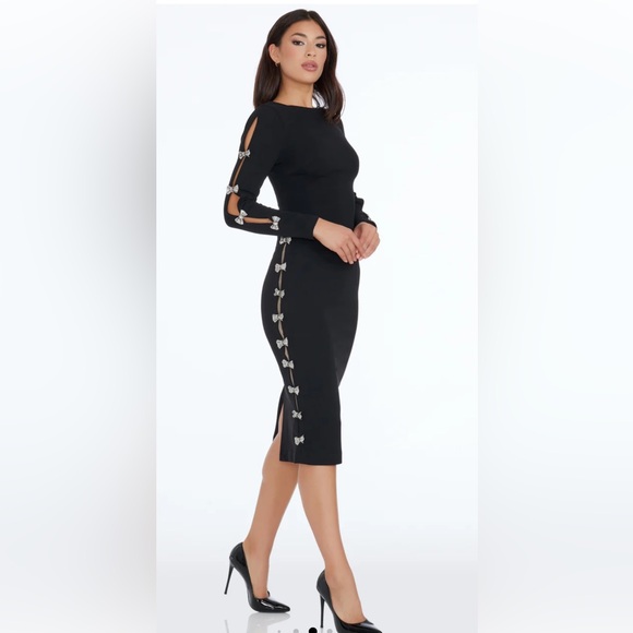 New Dress the Population Emery Bow Dress - Picture 1 of 7